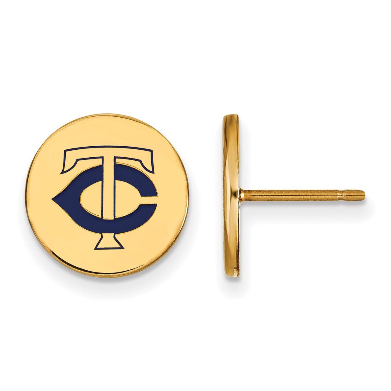 Minnesota Twins Small Enamel Disc Earring Gold-plated Silver GP019TWN, MPN: GP019TWN, 886774924144