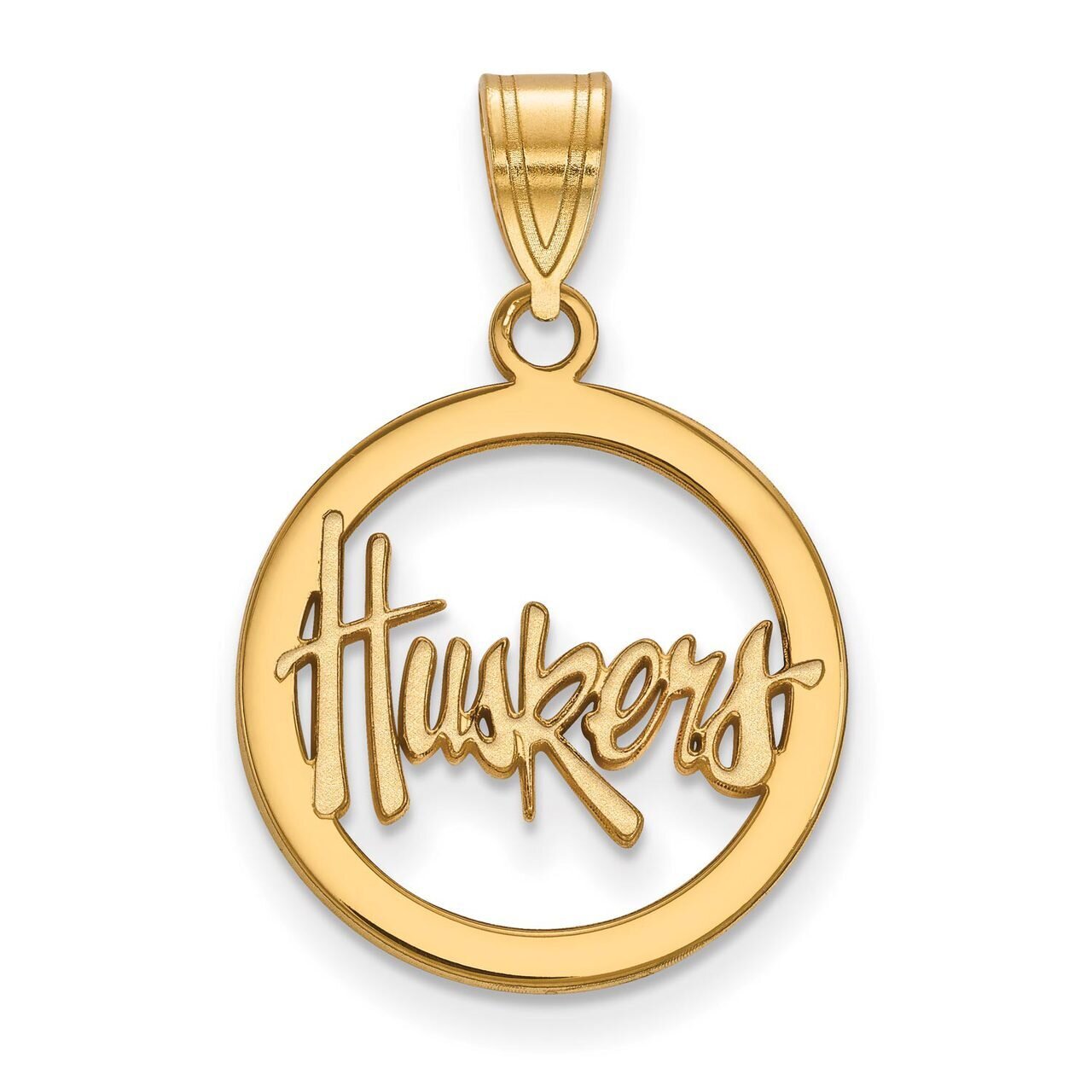 University of Nebraska Sm Pendant in Circle Gold-plated Silver GP019UNE, MPN: GP019UNE, 886774924250