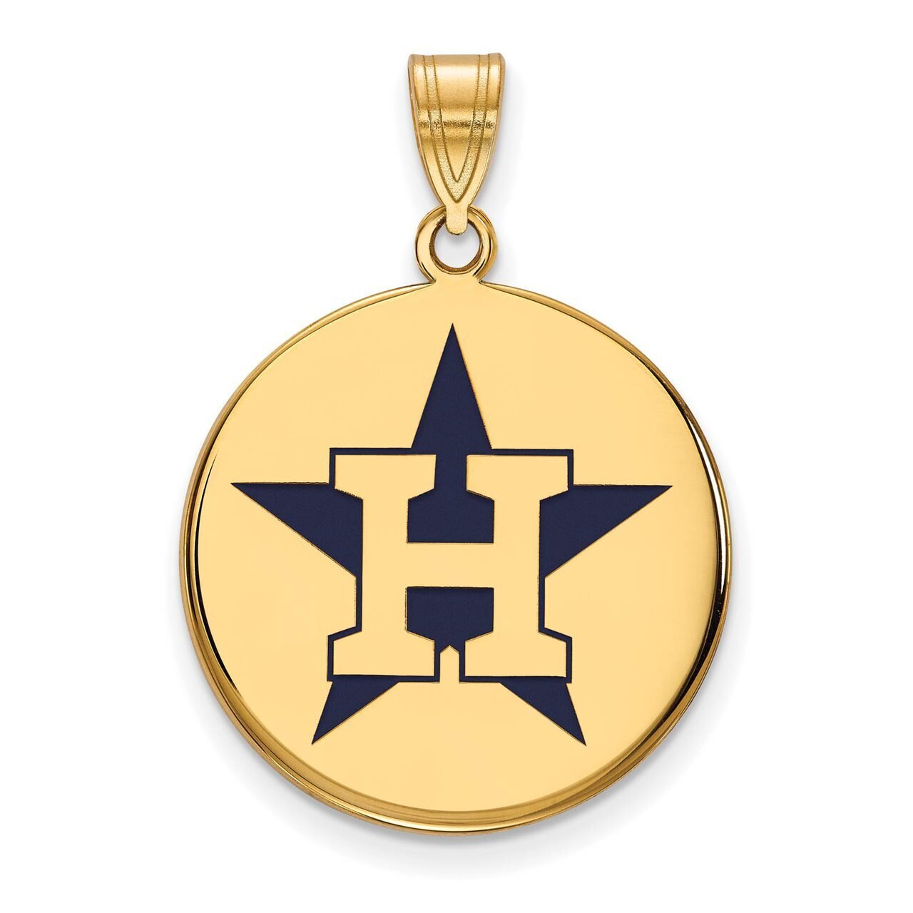 Houston Astros Large Enamel Disc Pendant Gold-plated Silver GP020AST