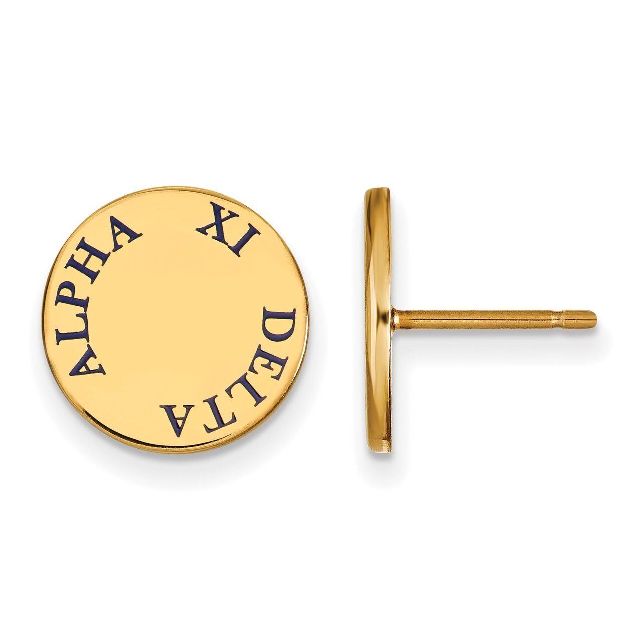 Alpha Xi Delta Enameled Post Earrings Gold-plated Silver GP020AXD, MPN: GP020AXD, 886774924588