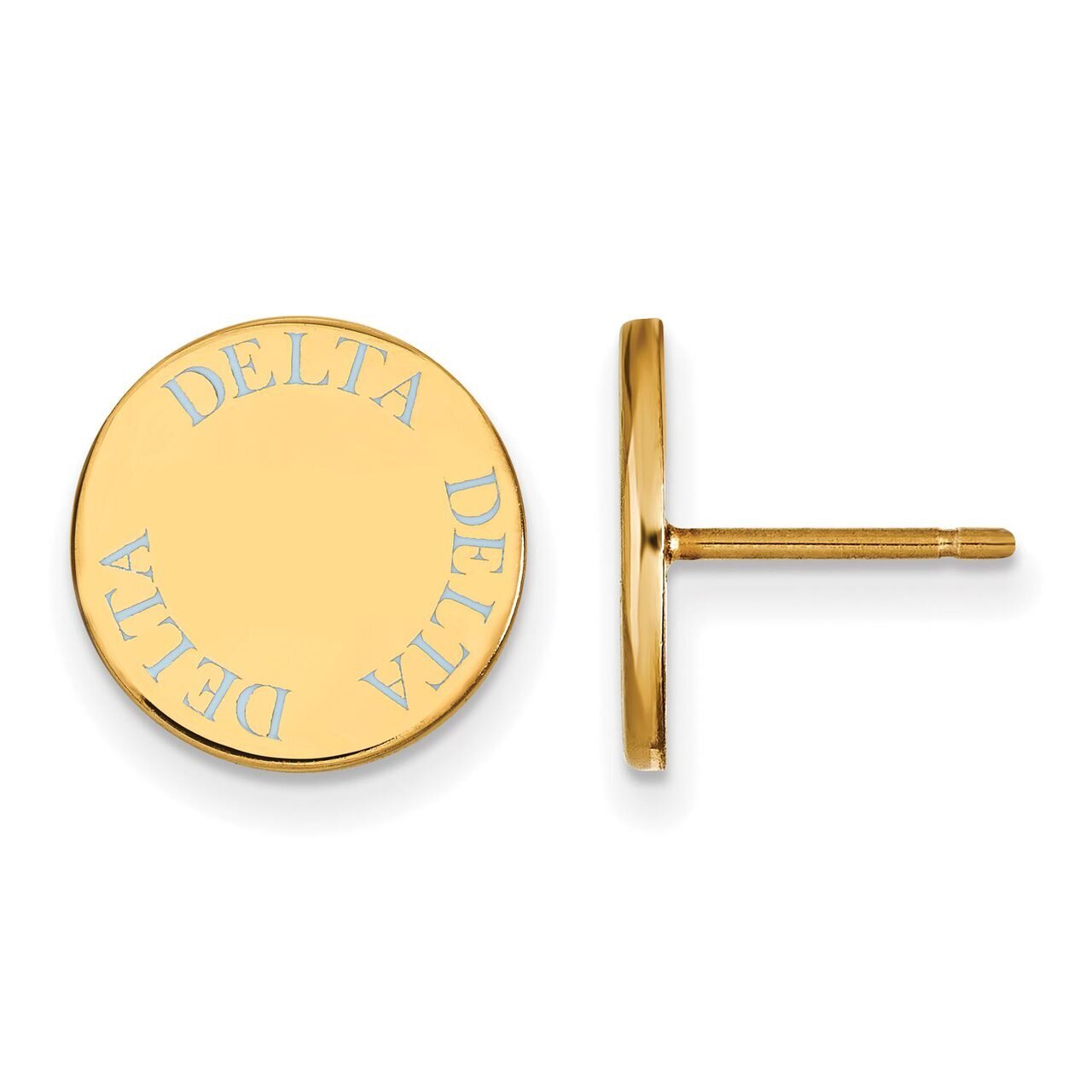 Delta Delta Delta Enameled Post Earrings Gold-plated Silver GP020DDD, MPN: GP020DDD, 886774924694