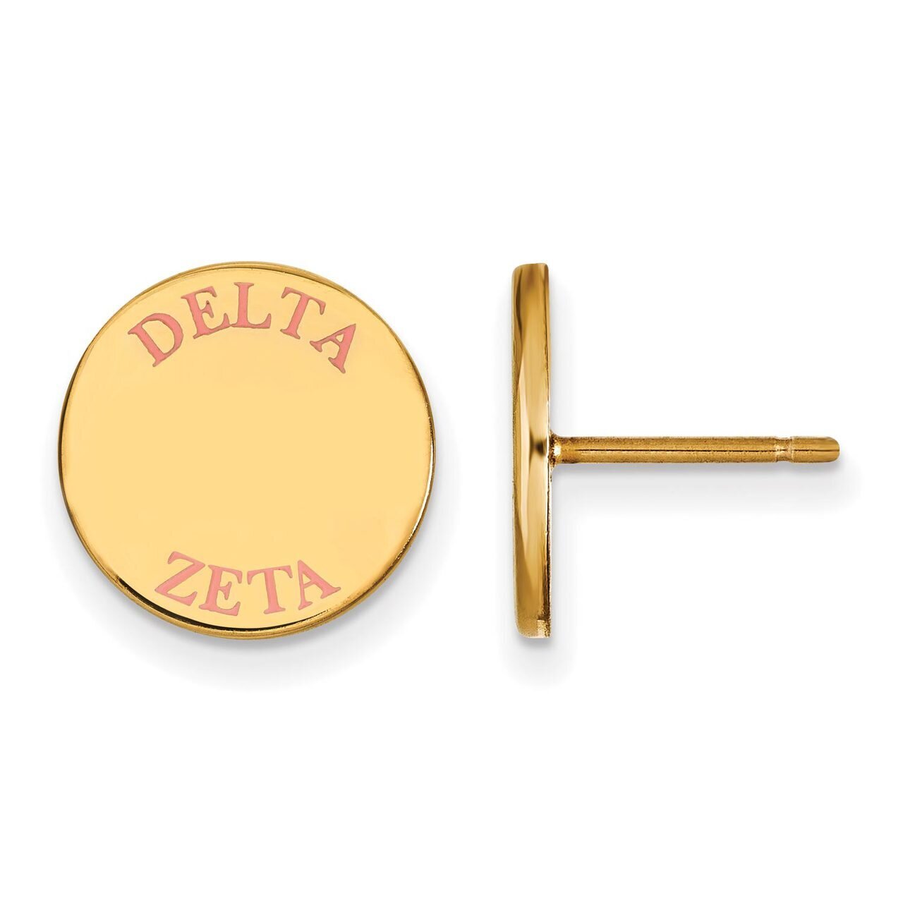 Delta Zeta Enameled Post Earrings Gold-plated Silver GP020DZ, MPN: GP020DZ, 886774924748