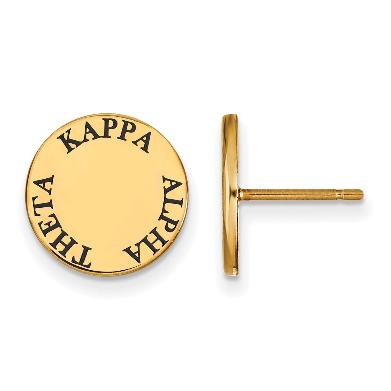 Kappa Alpha Theta Enameled Post Earrings Gold-plated Silver GP020KAT, MPN: GP020KAT, 886774924861
