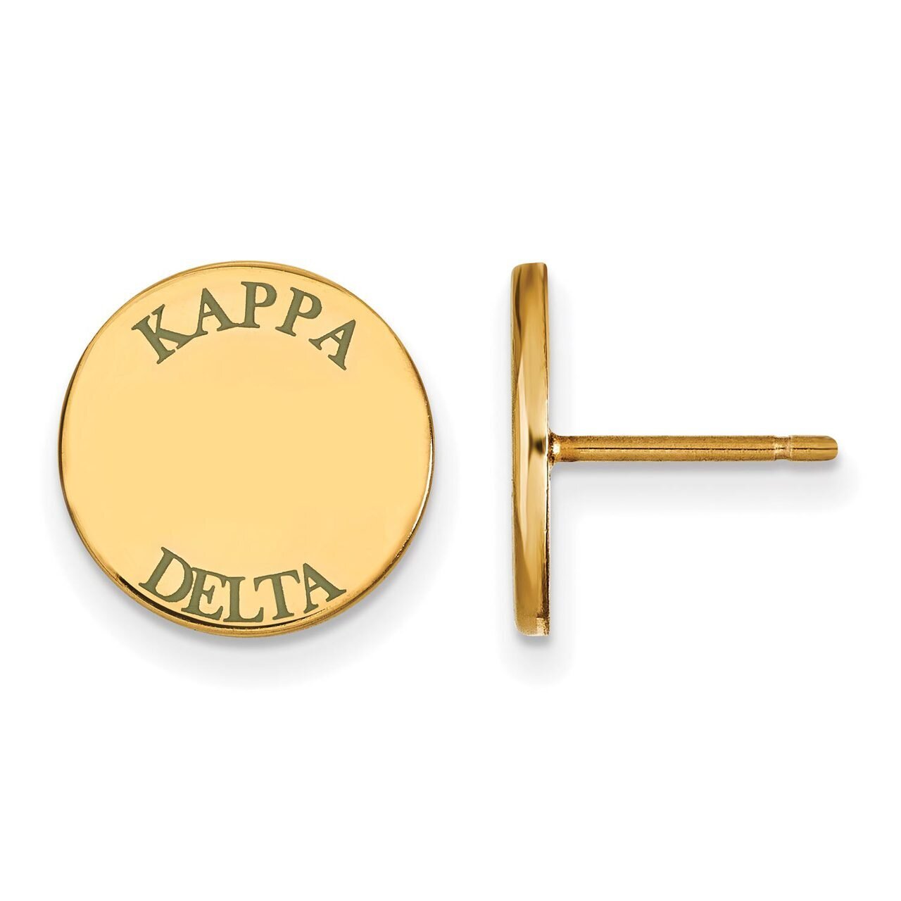 Kappa Delta Enameled Post Earrings Gold-plated Silver GP020KD, MPN: GP020KD, 886774924878
