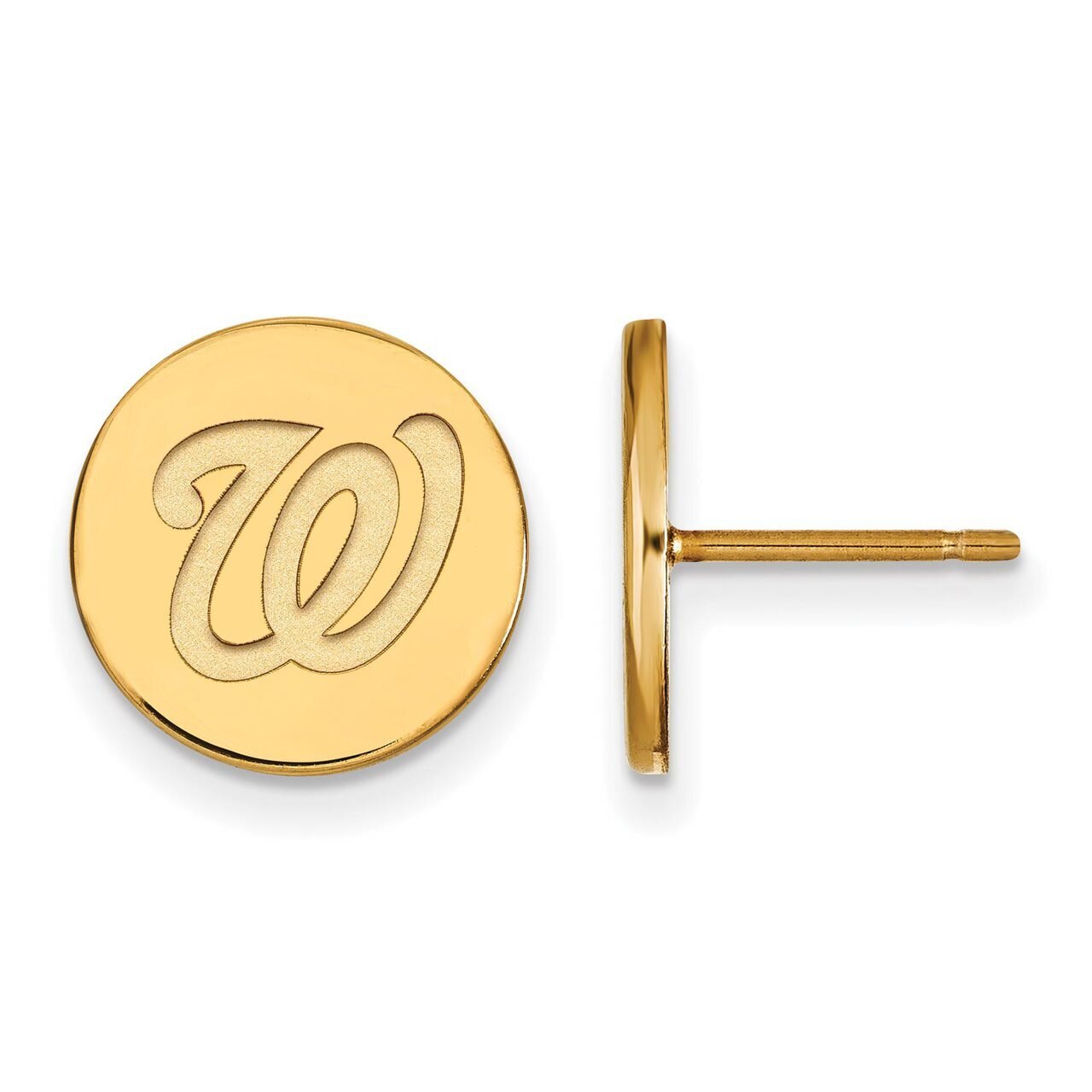 Washington Nationals Small Disc Earring Gold-plated Silver GP020NAT, MPN: GP020NAT, 886774924977