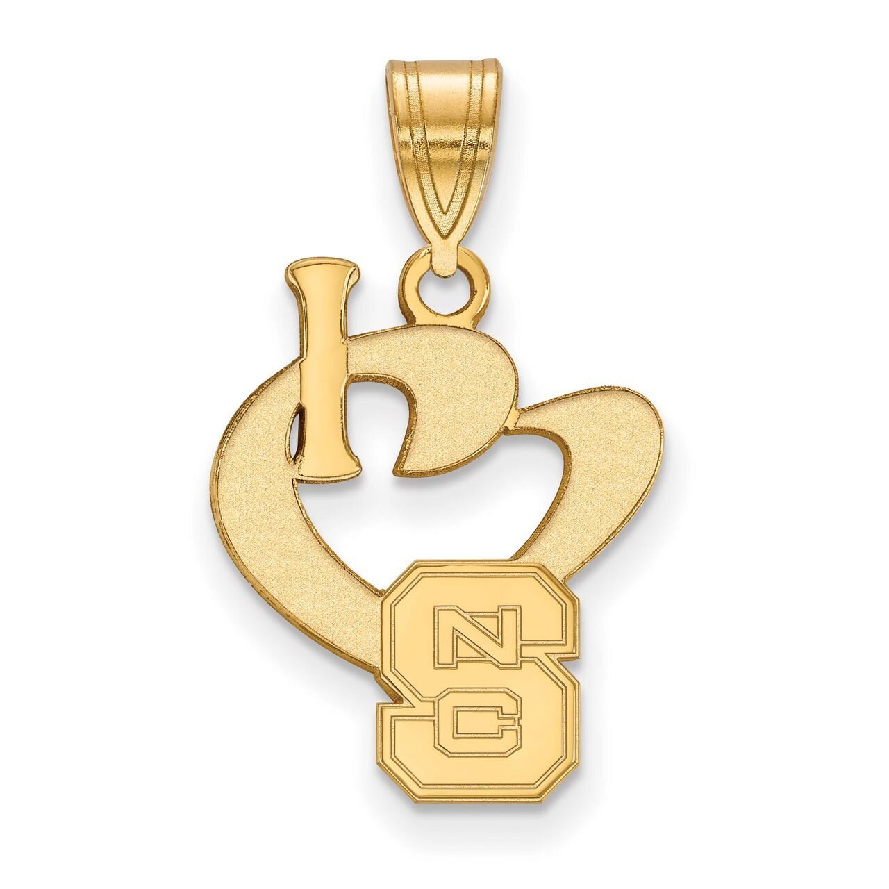 North Carolina State University Large I love Logo Pendant Gold-plated Silver GP020NCS
