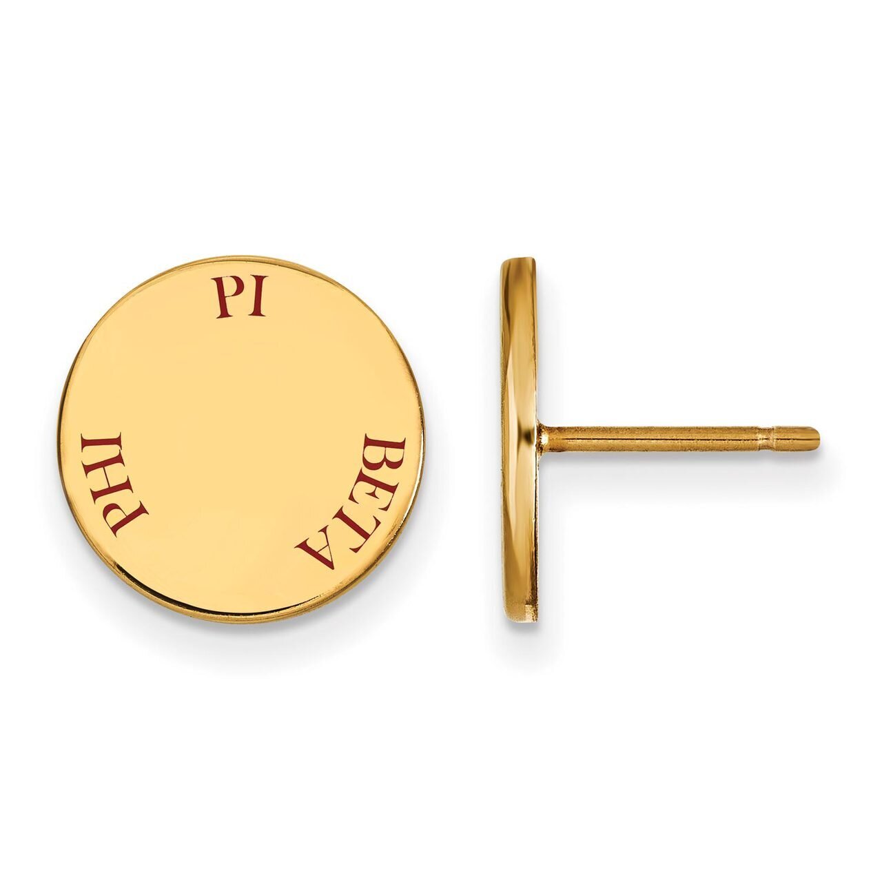 Pi Beta Phi Enameled Post Earrings Gold-plated Silver GP020PBP, MPN: GP020PBP, 886774925073