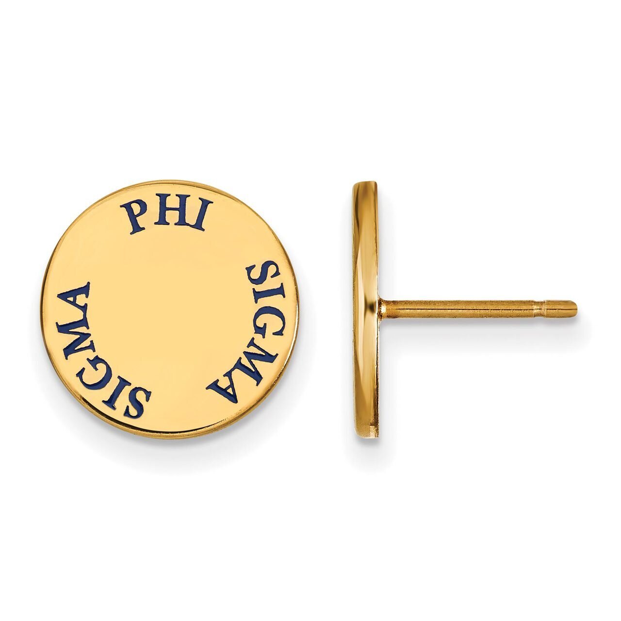 Phi Sigma Sigma Enameled Post Earrings Gold-plated Silver GP020PSS, MPN: GP020PSS, 886774925110