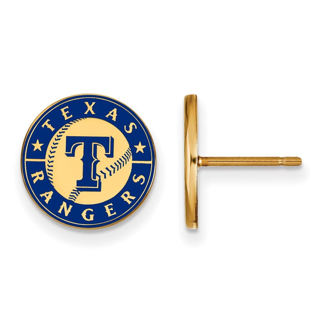 Texas Rangers Small Enamel Disc Earring Gold-plated Silver GP020RAN, MPN: GP020RAN, 886774925158
