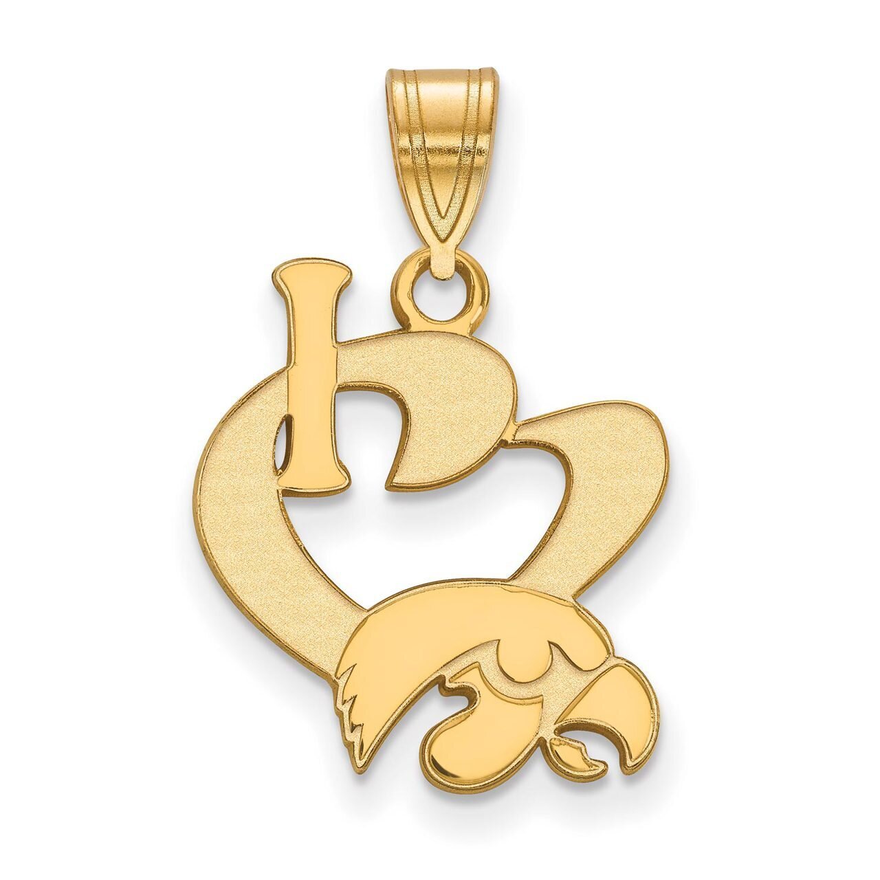 University of Iowa Large I love Logo Pendant Gold-plated Silver GP020UIA, MPN: GP020UIA, 8867749255…
