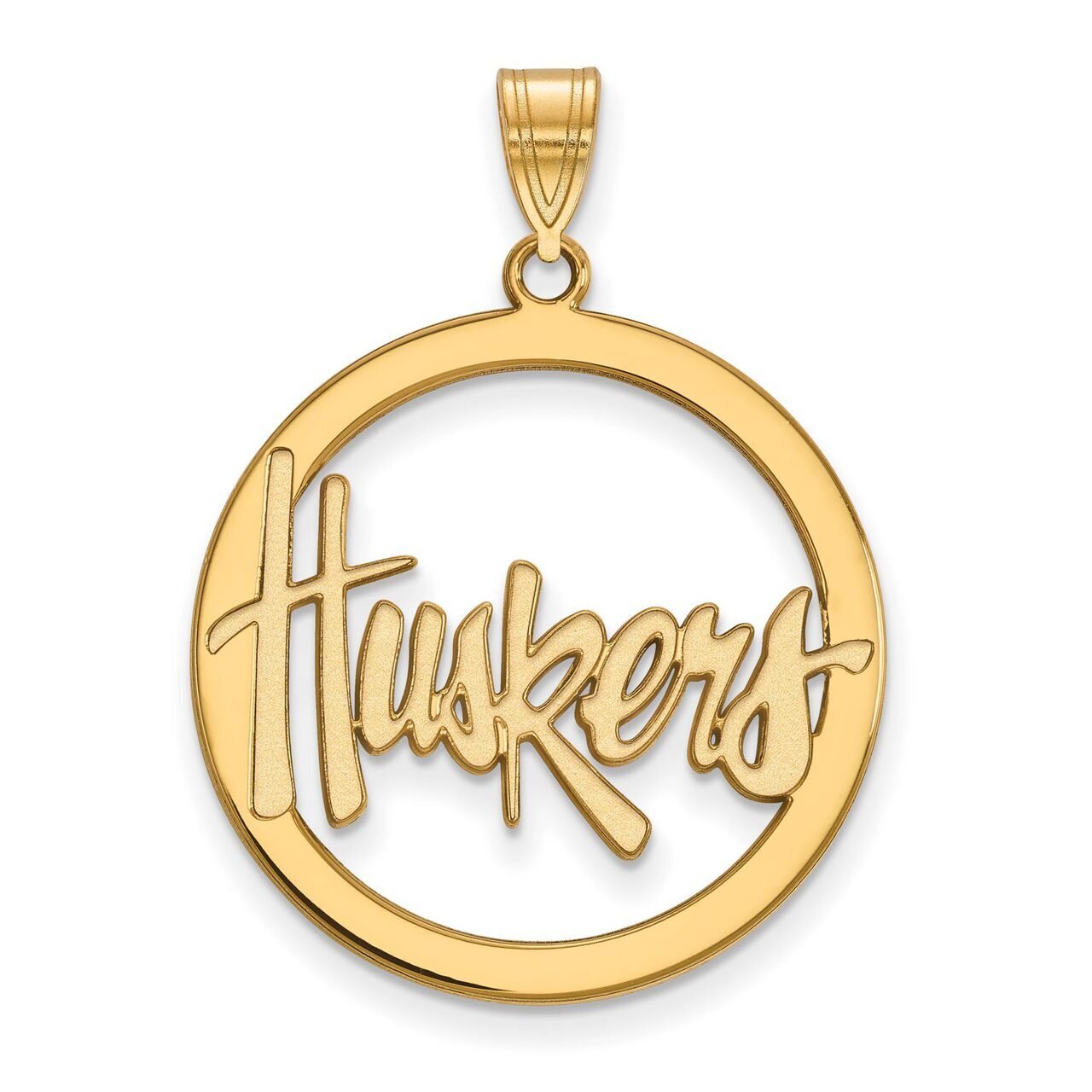 University of Nebraska L Pendant in Circle Gold-plated Silver GP020UNE, MPN: GP020UNE, 886774925608