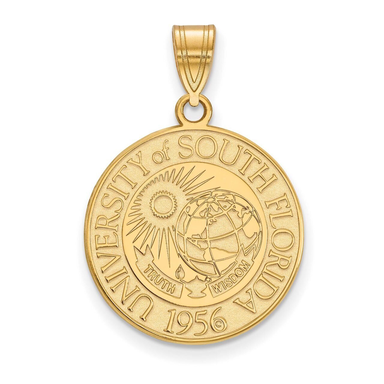 University of South Florida Large Crest Pendant Gold-plated Silver GP020USFL