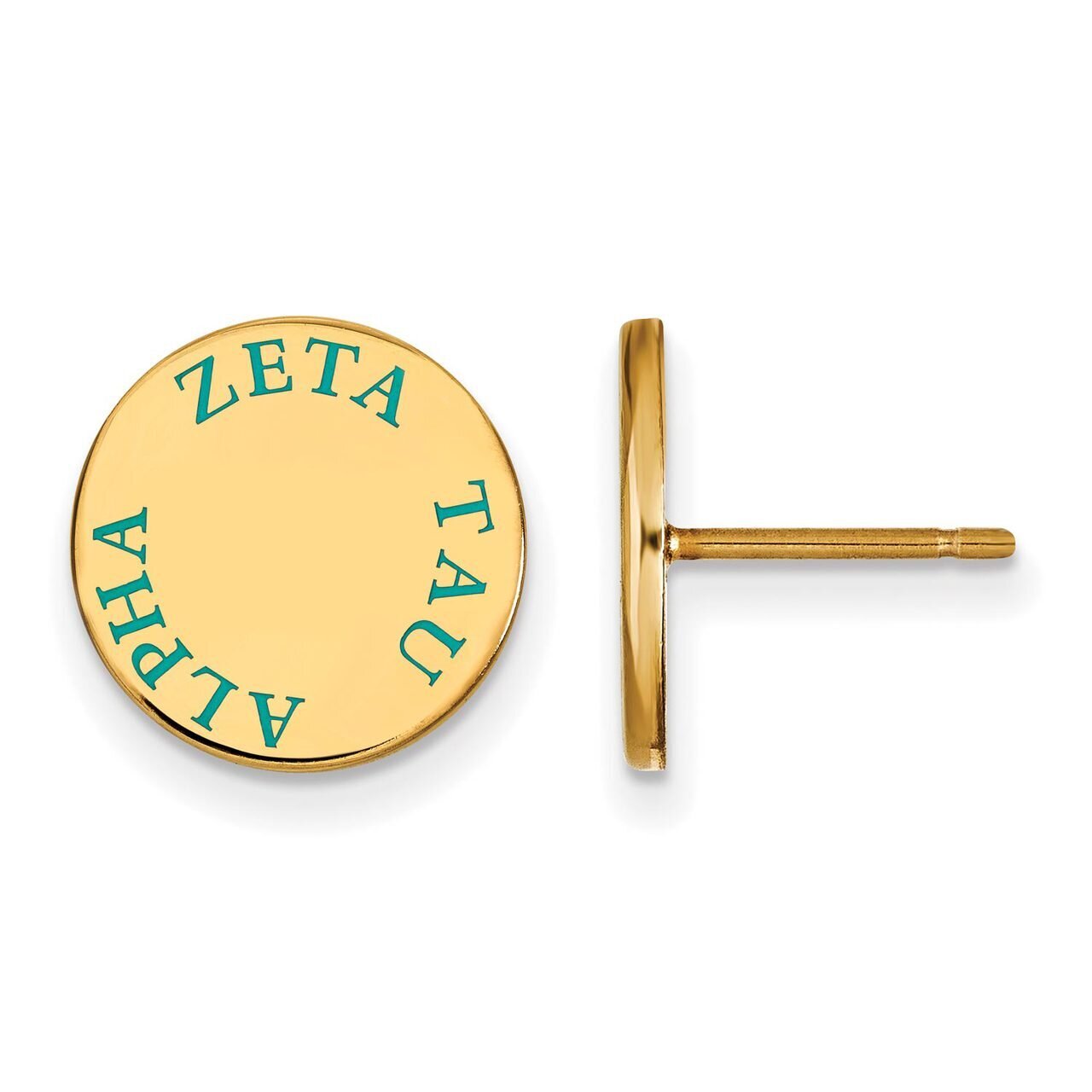 Zeta Tau Alpha Enameled Post Earrings Gold-plated Silver GP020ZTA, MPN: GP020ZTA, 886774925820