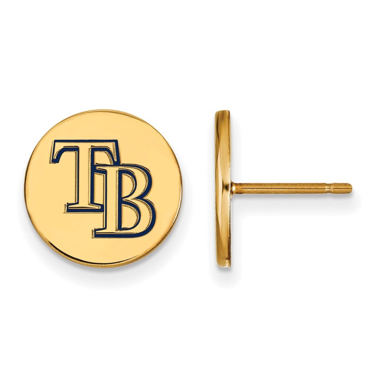 Tampa Bay Rays Small Enamel Disc Earring Gold-plated Silver GP021DEV, MPN: GP021DEV, 886774925943