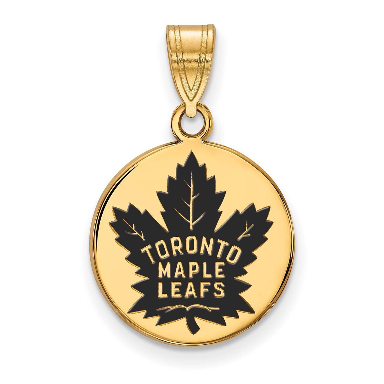 Toronto Maple Leafs Medium Enamel Disc Pendant Gold-plated Silver GP021MLE