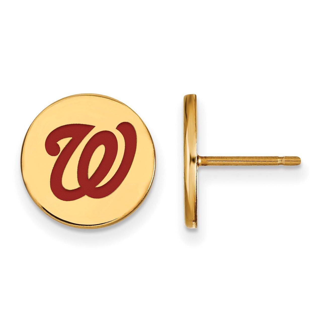 Washington Nationals Small Enamel Disc Earring Gold-plated Silver GP021NAT, MPN: GP021NAT, 88677492…