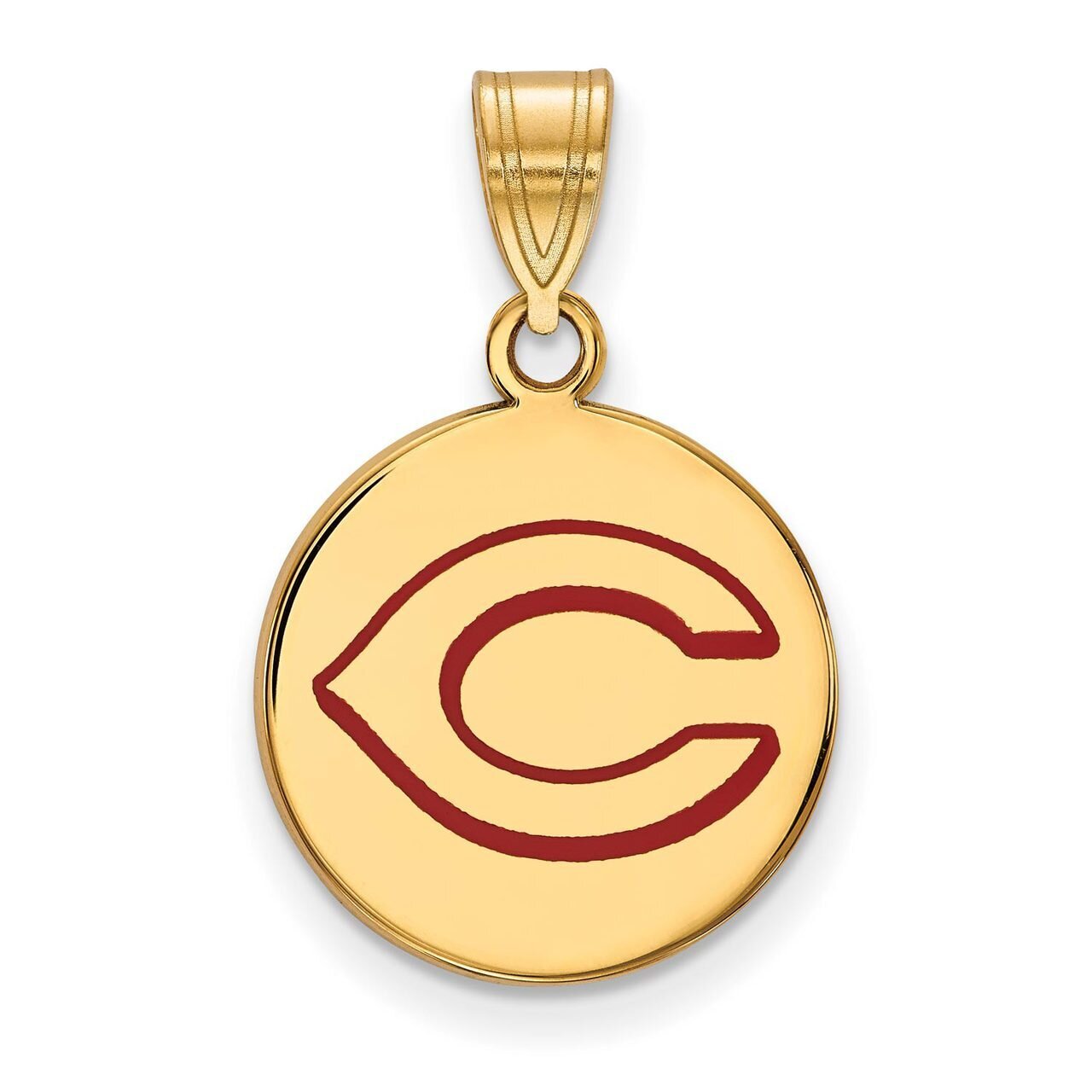 Cincinnati Reds Medium Enamel Disc Pendant Gold-plated Silver GP021RDS, MPN: GP021RDS, 886774926162