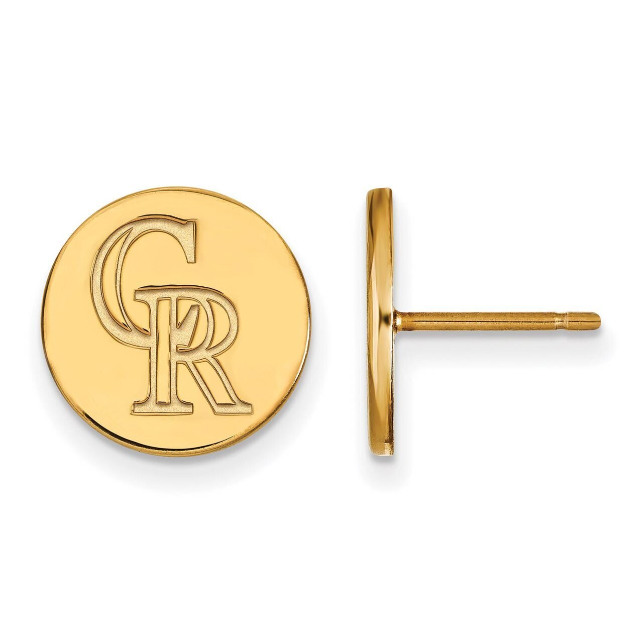 Colorado Rockies Small Disc Earring Gold-plated Silver GP021ROK