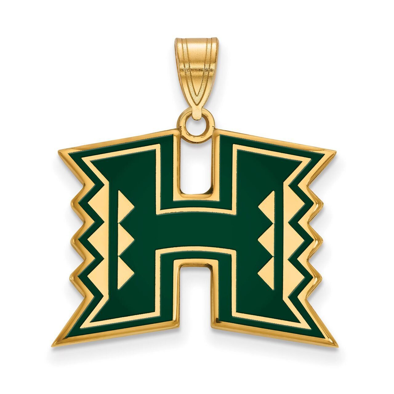 The University of Hawaii Large Enamel Pendant Gold-plated Silver GP021UHI
