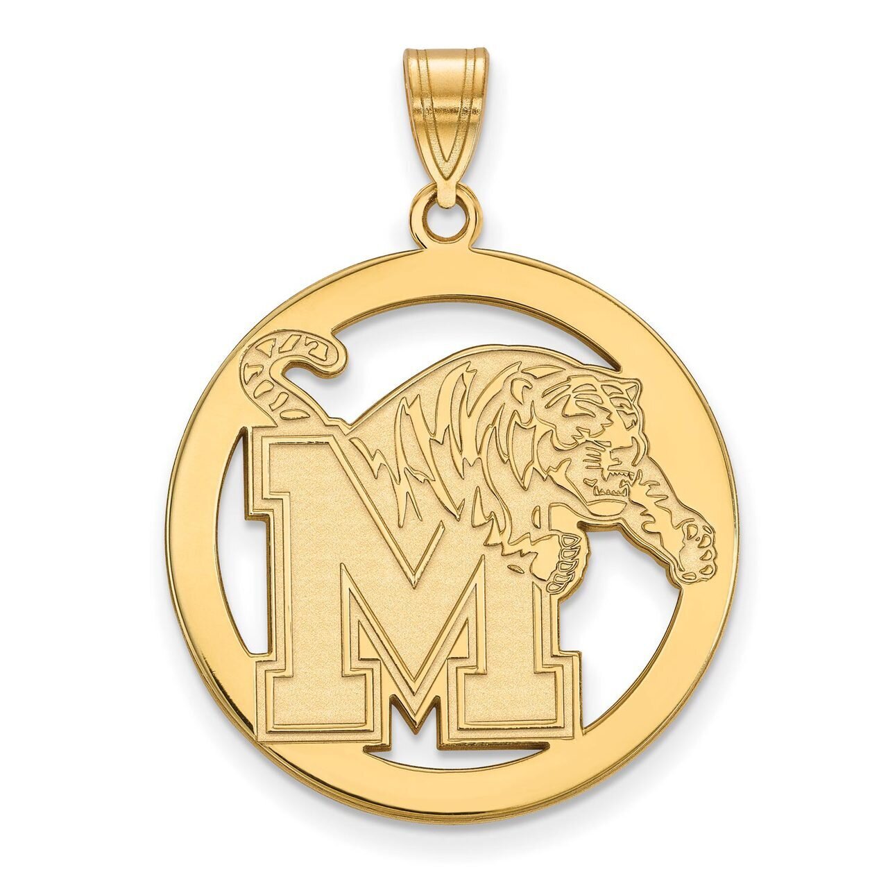 University of Memphis L Pendant in Circle Gold-plated Silver GP021UMP, MPN: GP021UMP, 886774926391