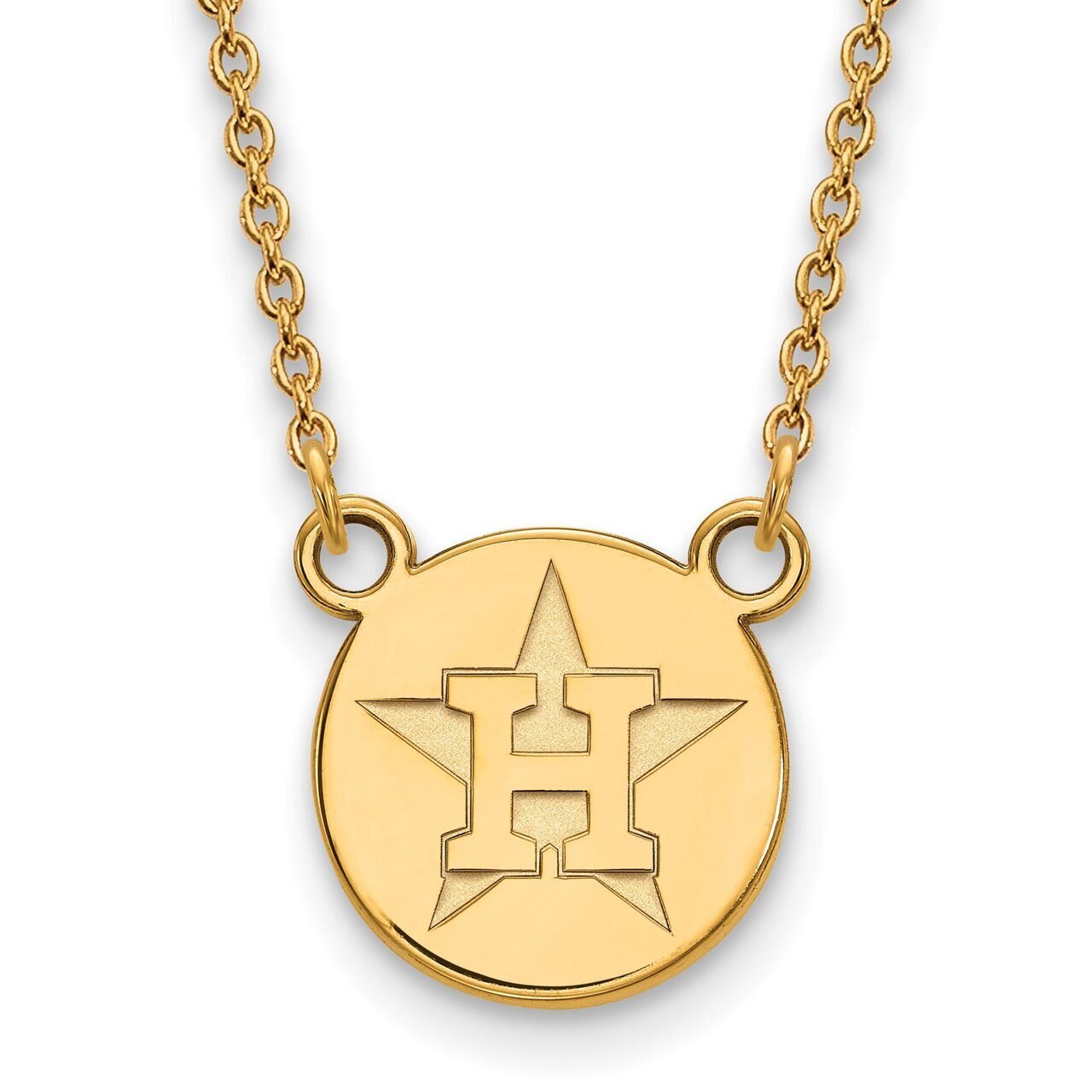 Houston Astros Small Disc Necklace Gold-plated Silver GP022AST-18