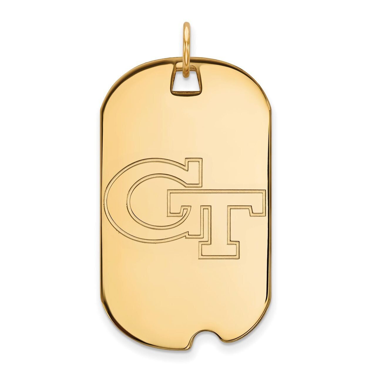 Georgia Institute of Technology Large Dog Tag Gold-plated Silver GP022GT