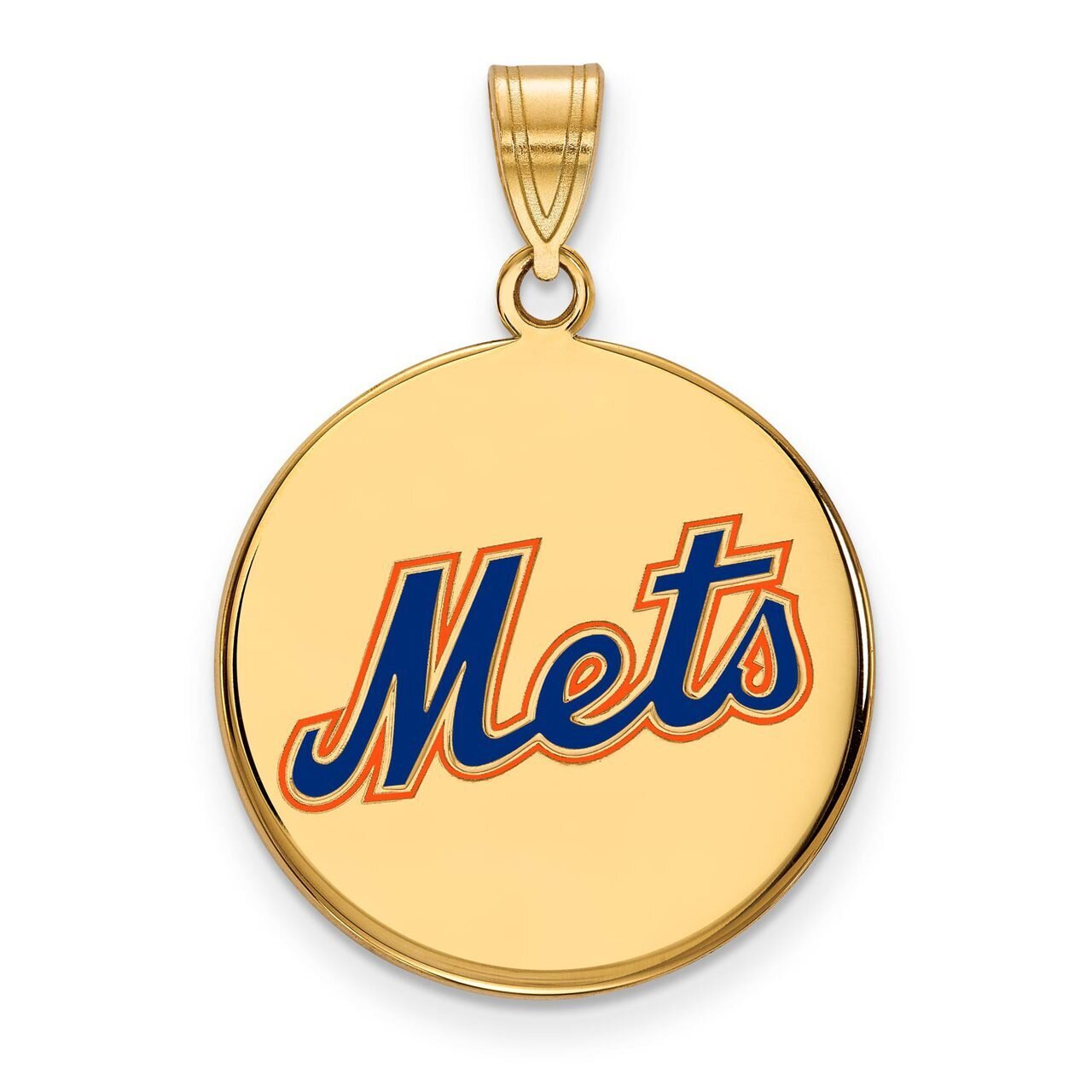 New York Mets Large Enamel Disc Pendant Gold-plated Silver GP022MET
