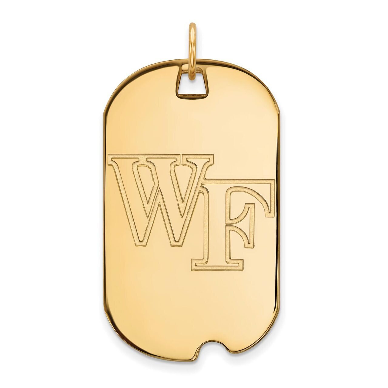 Wake Forest University Large Dog Tag Gold-plated Silver GP022WFU