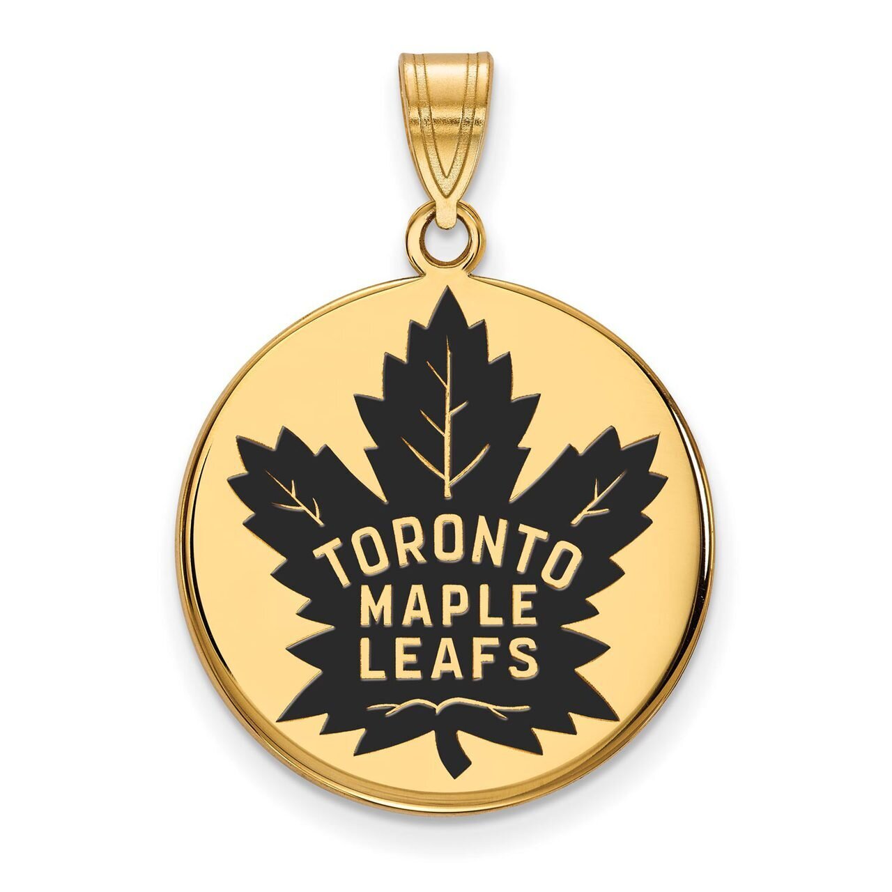 Toronto Maple Leafs Large Enamel Disc Pendant Gold-plated Silver GP023MLE