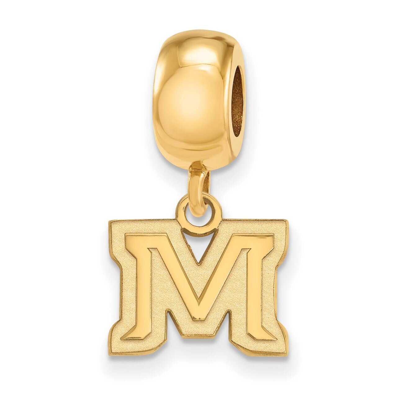 Montana State University Bead Charm x-Small Dangle Gold-plated Silver GP023MTU
