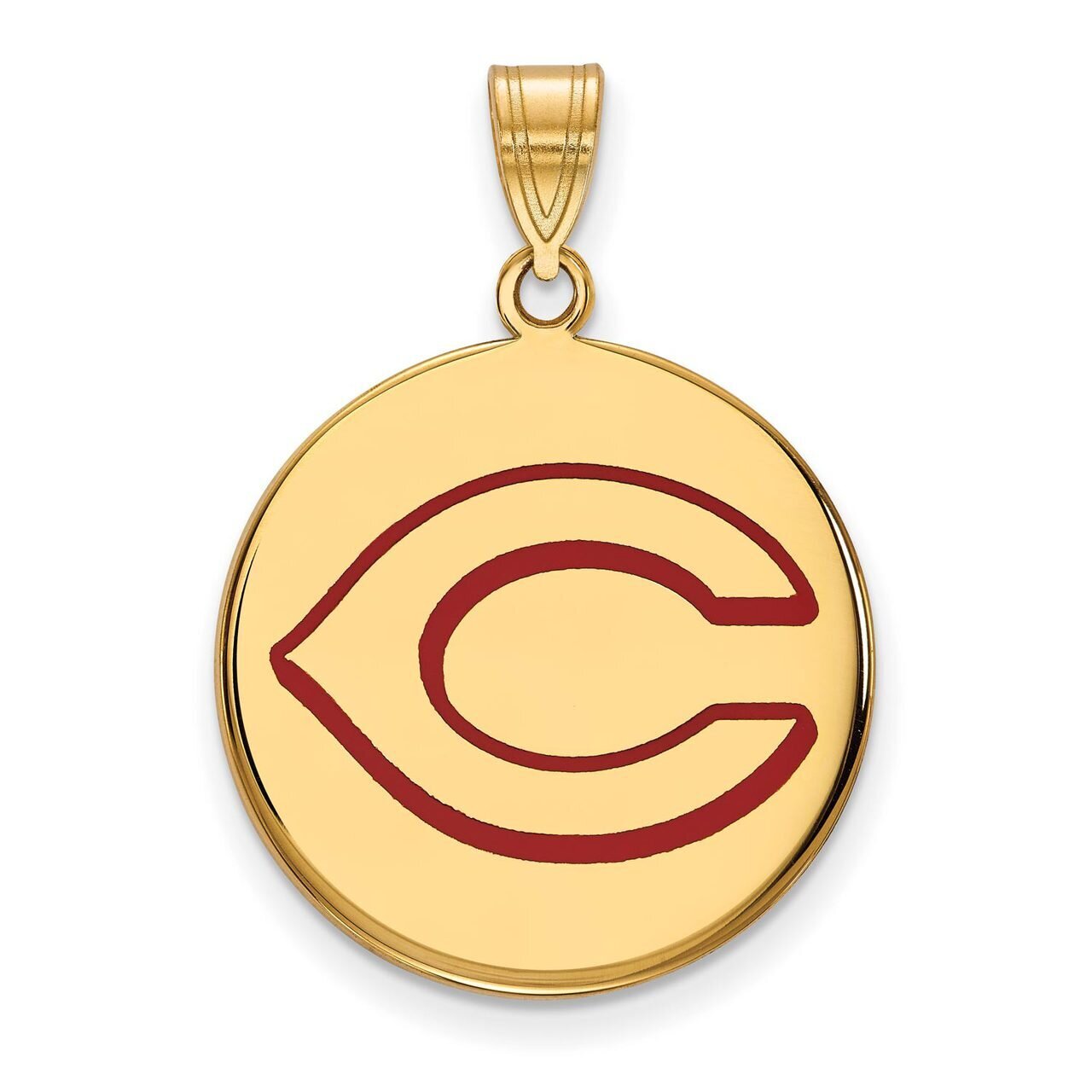 Cincinnati Reds Large Enamel Disc Pendant Gold-plated Silver GP023RDS, MPN: GP023RDS, 886774927534