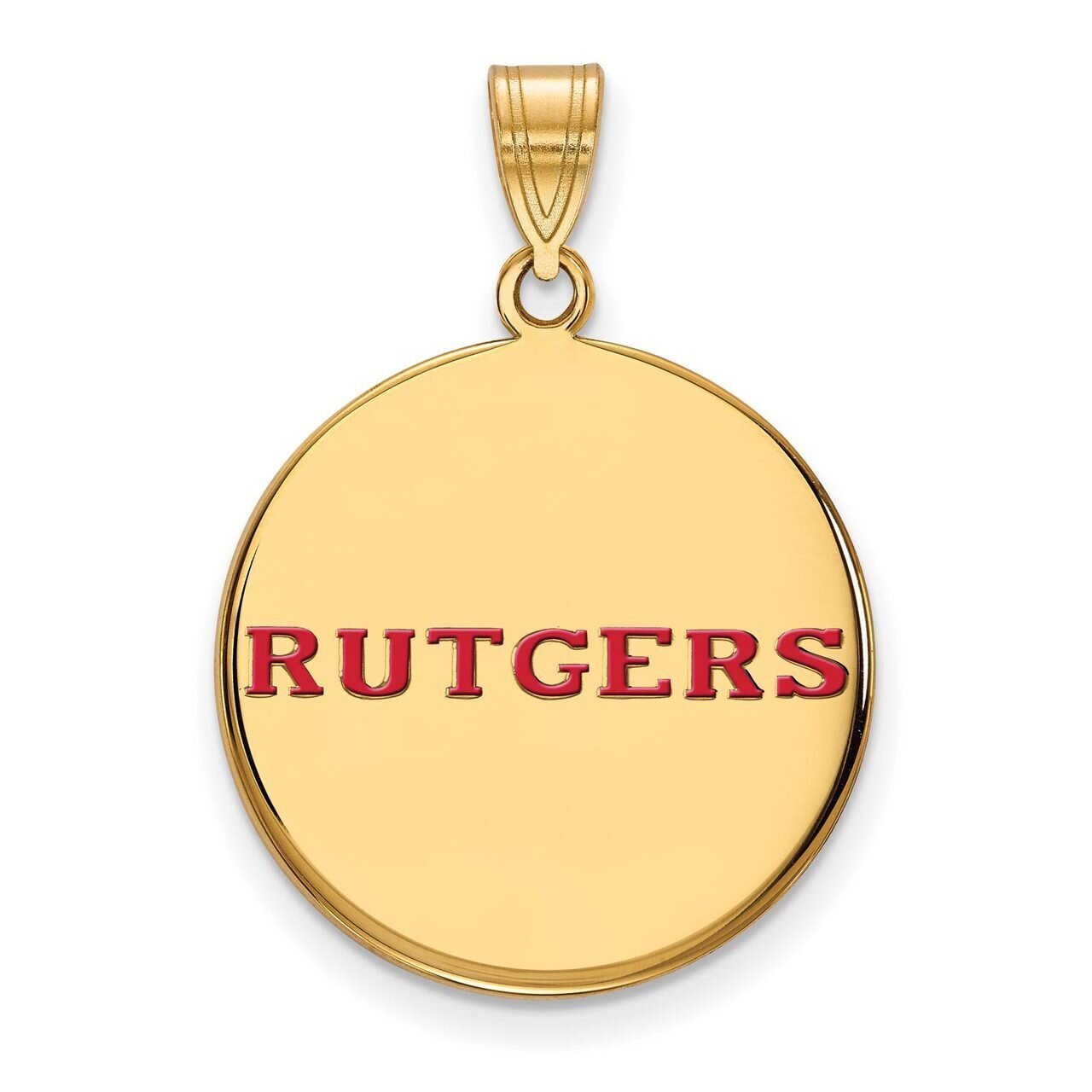 Rutgers Large Enamel Disc Pendant Gold-plated Silver GP024RUT, MPN: GP024RUT, 886774928173