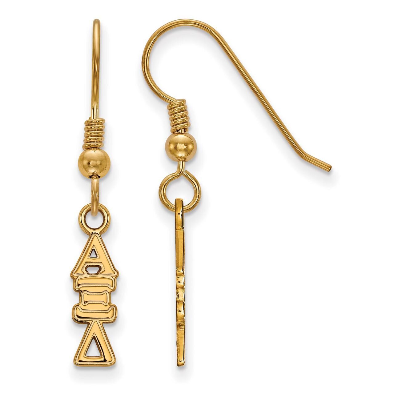 Alpha Xi Delta Small Dangle Earrings Gold-plated Silver GP026AXD, MPN: GP026AXD, 886774929422