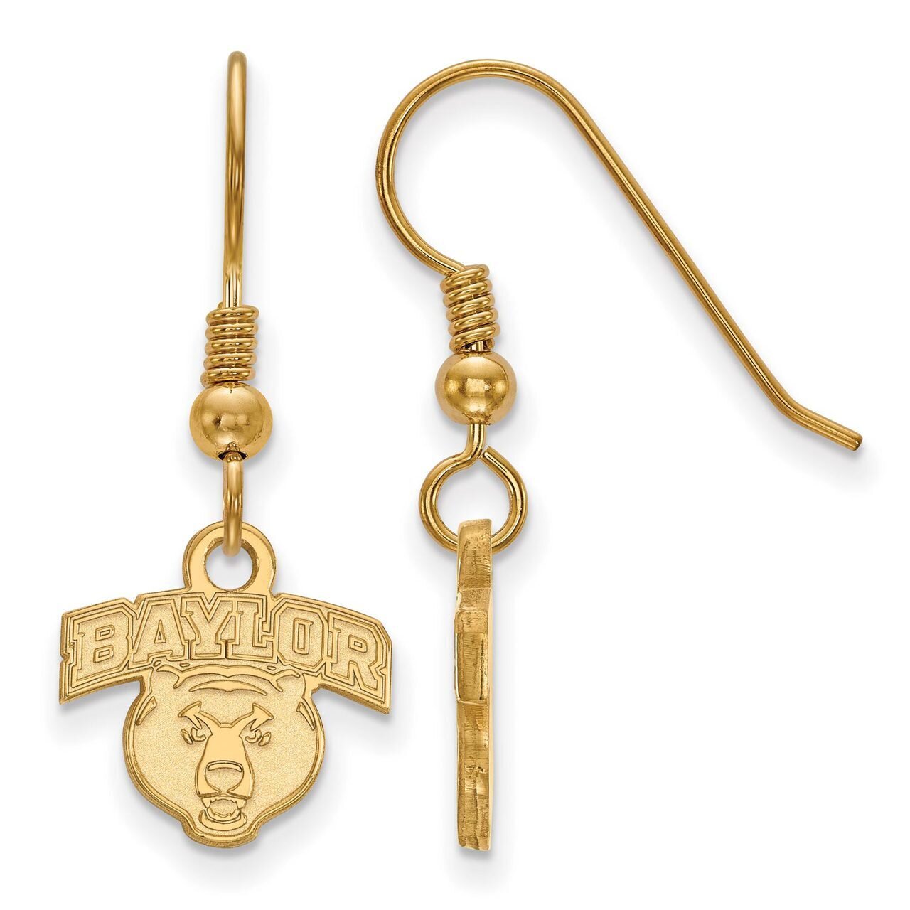 Baylor University x-Small Dangle Earring Wire Gold-plated Silver GP026BU, MPN: GP026BU, 886774929484
