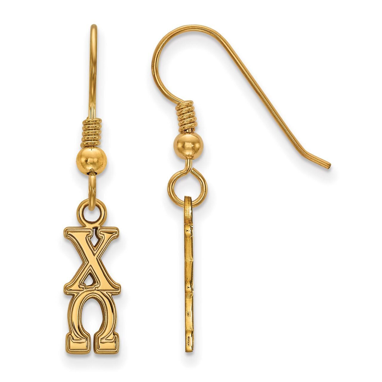 Chi Omega Small Dangle Earrings Gold-plated Silver GP026CHO, MPN: GP026CHO, 886774929507
