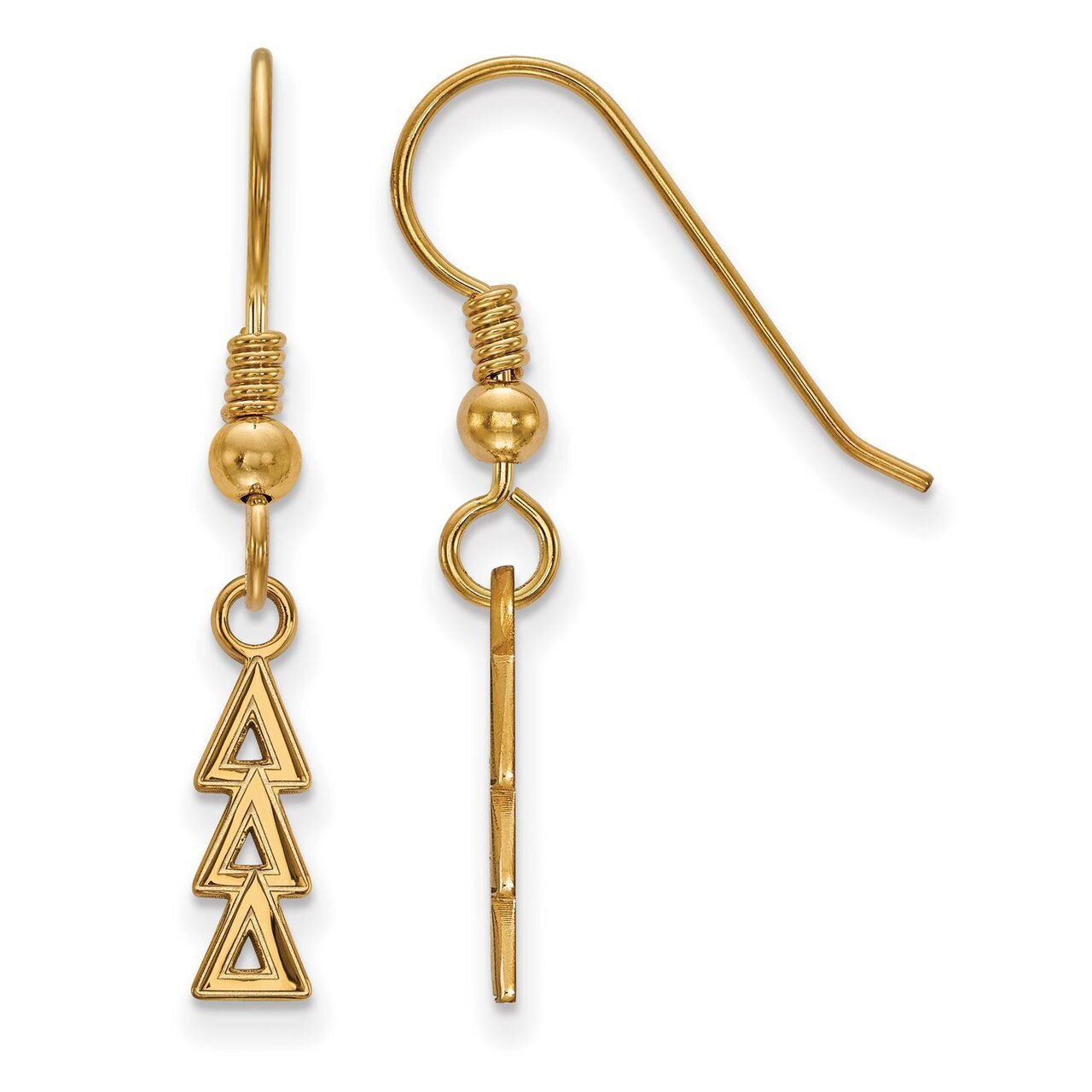 Delta Delta Delta Small Dangle Earrings Gold-plated Silver GP026DDD, MPN: GP026DDD, 886774929538
