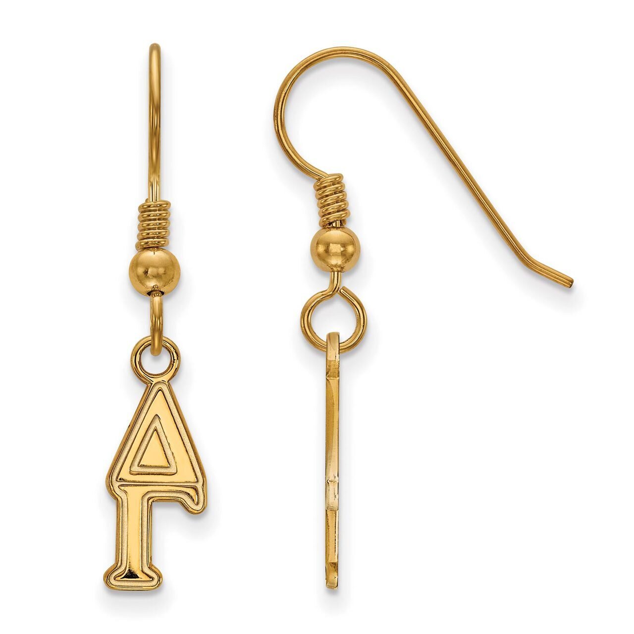 Delta Gamma Small Dangle Earrings Gold-plated Silver GP026DG, MPN: GP026DG, 886774929545