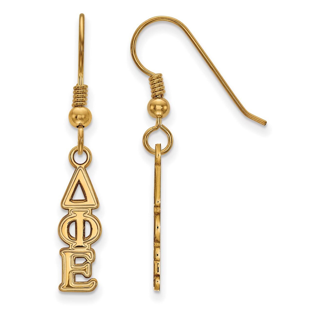 Delta Phi Epsilon Small Dangle Earrings Gold-plated Silver GP026DPH, MPN: GP026DPH, 886774929569