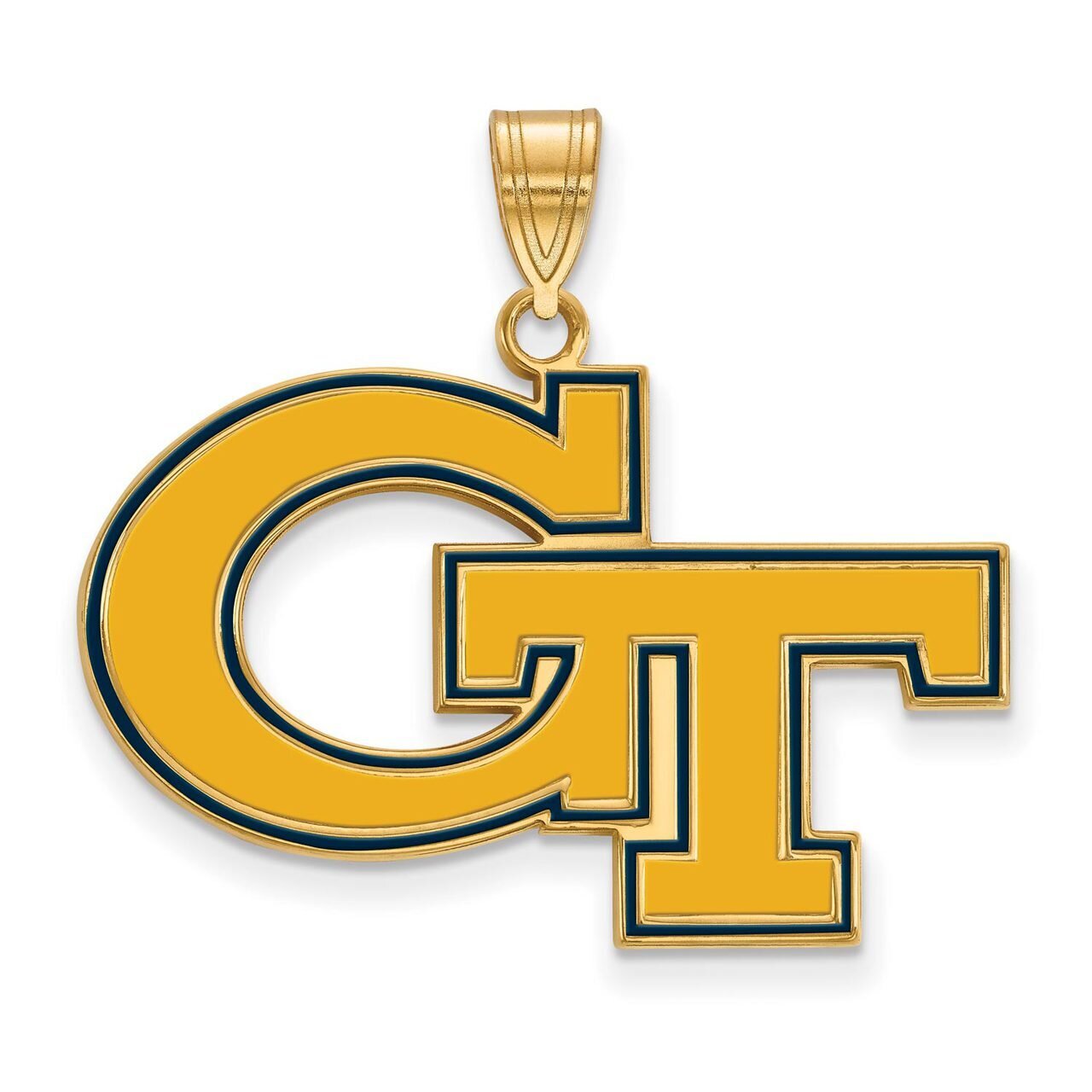 Georgia Institute of Technology Large Enamel Pendant Gold-plated Silver GP026GT, MPN: GP026GT, 8867…