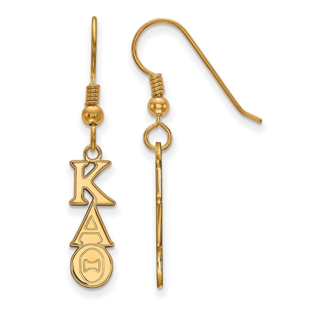 Kappa Alpha Theta Small Dangle Earrings Gold-plated Silver GP026KAT, MPN: GP026KAT, 886774929675