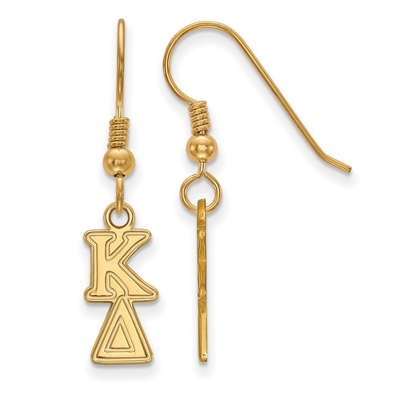 Kappa Delta Small Dangle Earrings Gold-plated Silver GP026KD, MPN: GP026KD, 886774929682