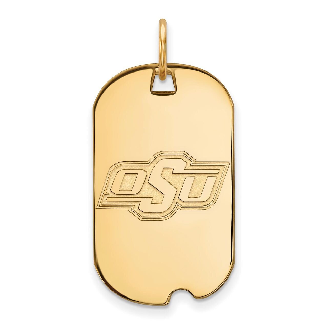 Oklahoma State University Small Dog Tag Gold-plated Silver GP026OKS