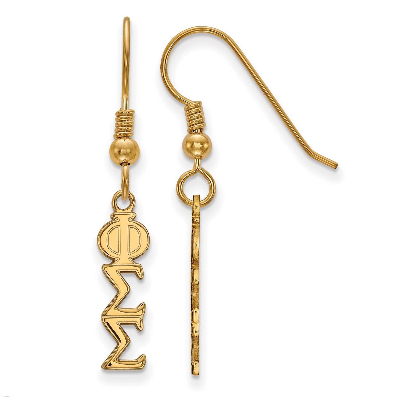 Phi Sigma Sigma Small Dangle Earrings Gold-plated Silver GP026PSS, MPN: GP026PSS, 886774929880