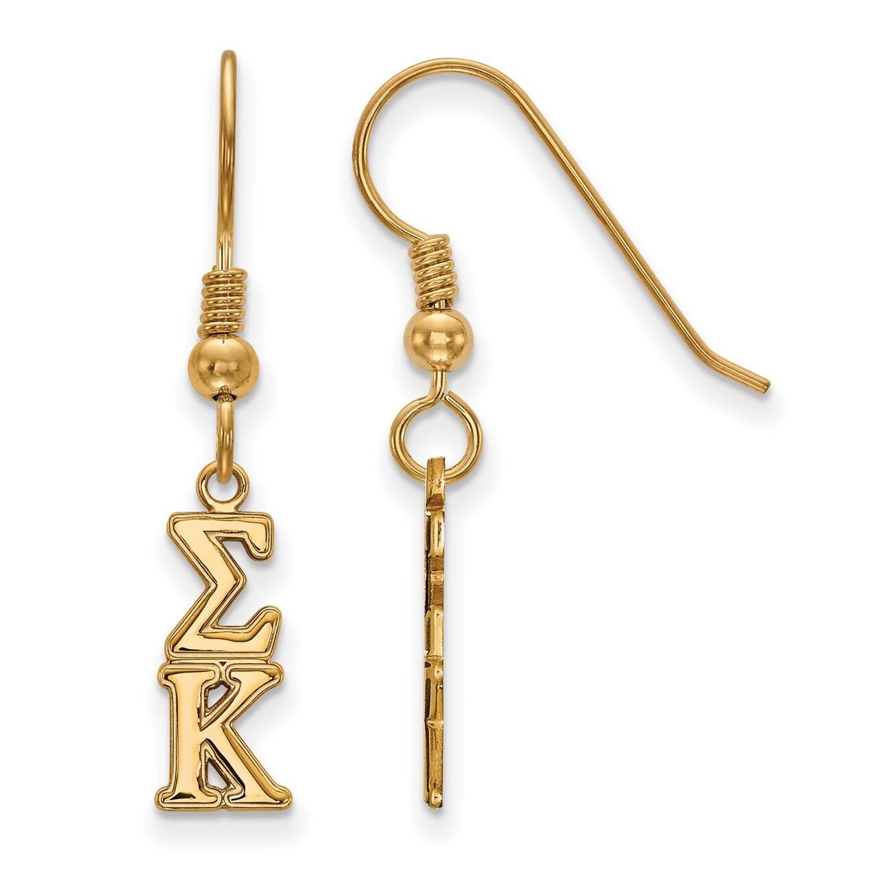 Sigma Kappa Small Dangle Earrings Gold-plated Silver GP026SKP, MPN: GP026SKP, 886774929958