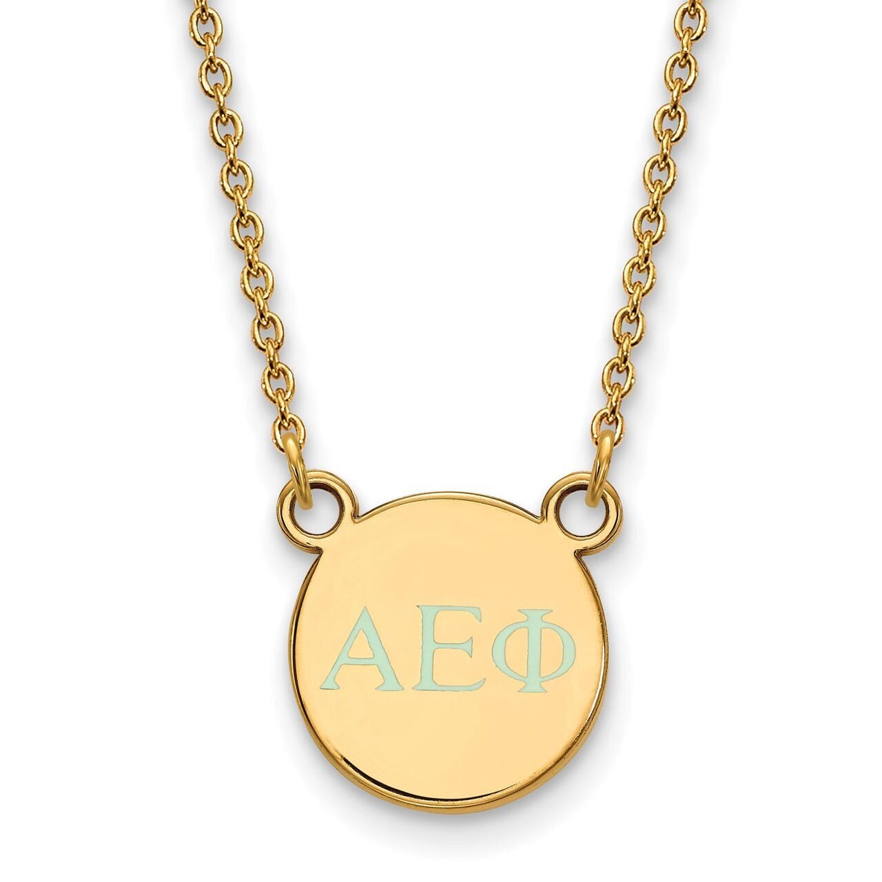 Alpha Epsilon Phi Extra Small Enameled Pendant with 18 Inch Chain Gold-plated Silver GP027AEP-18, M…