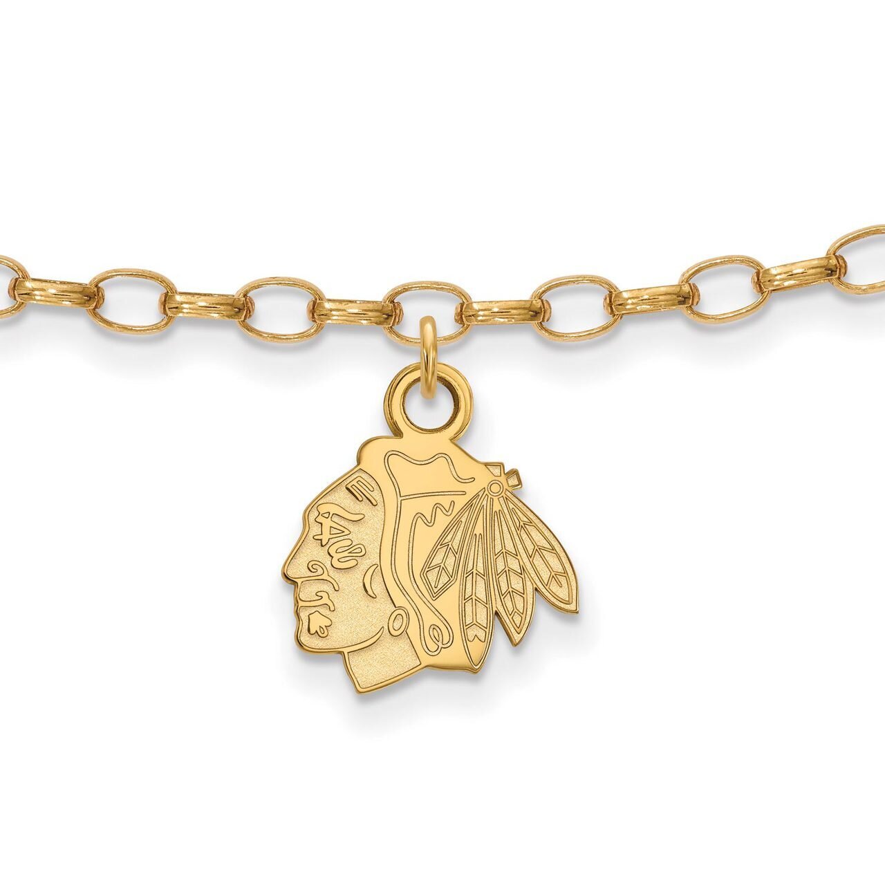 Chicago Blackhawks Anklet Gold-plated Silver GP027BLA, MPN: GP027BLA, 886774930541