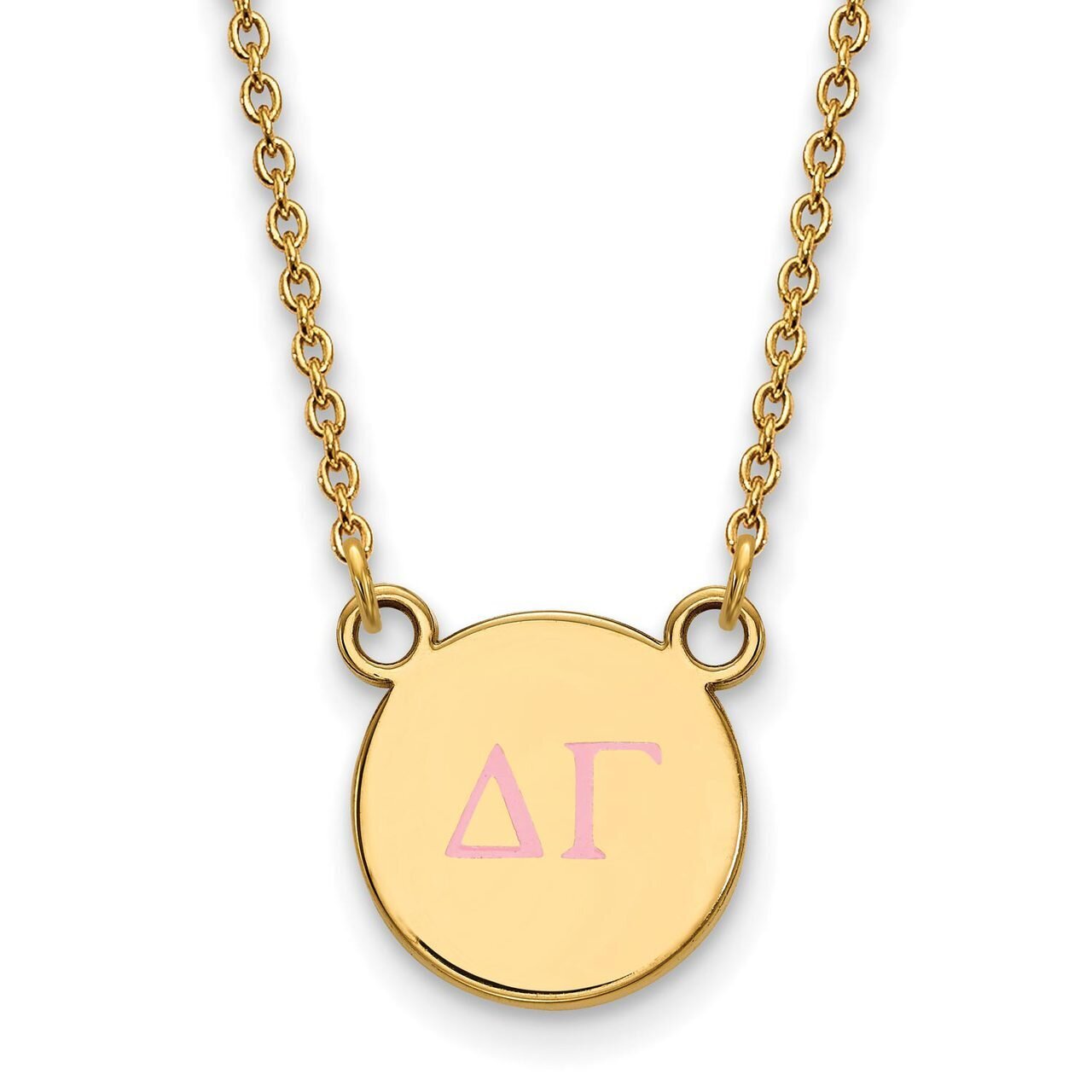 Delta Gamma Extra Small Enameled Pendant with 18 Inch Chain Gold-plated Silver GP027DG-18, MPN: GP0…