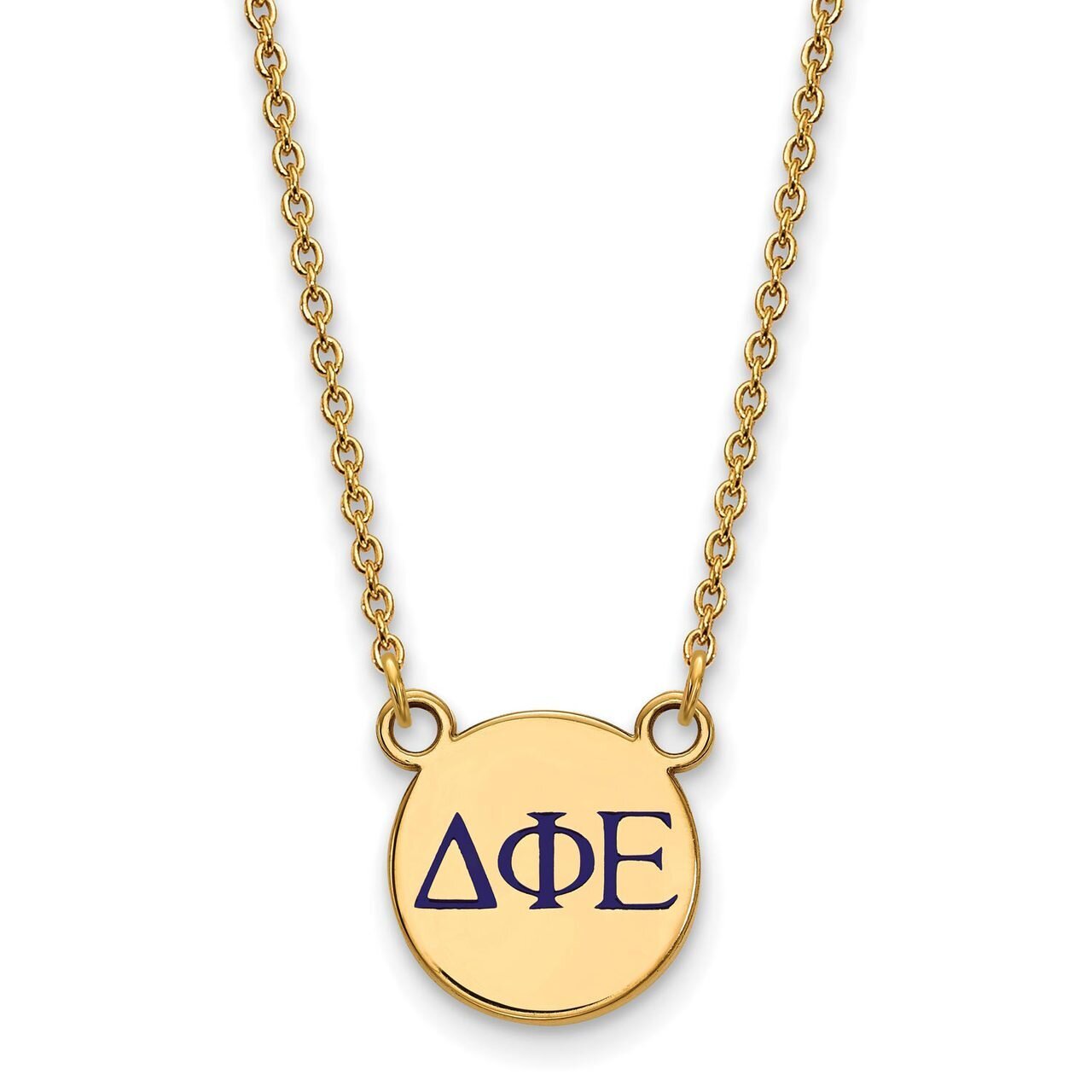 Delta Phi Epsilon Extra Small Enameled Pendant with 18 Inch Chain Gold-plated Silver GP027DPH-18, M…