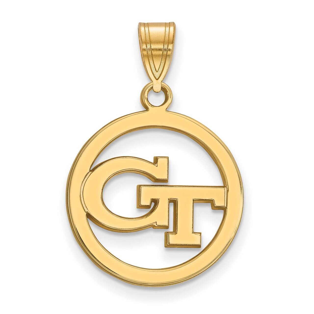 Georgia Institute of Technology Sm Pendant in Circle Gold-plated Silver GP027GT