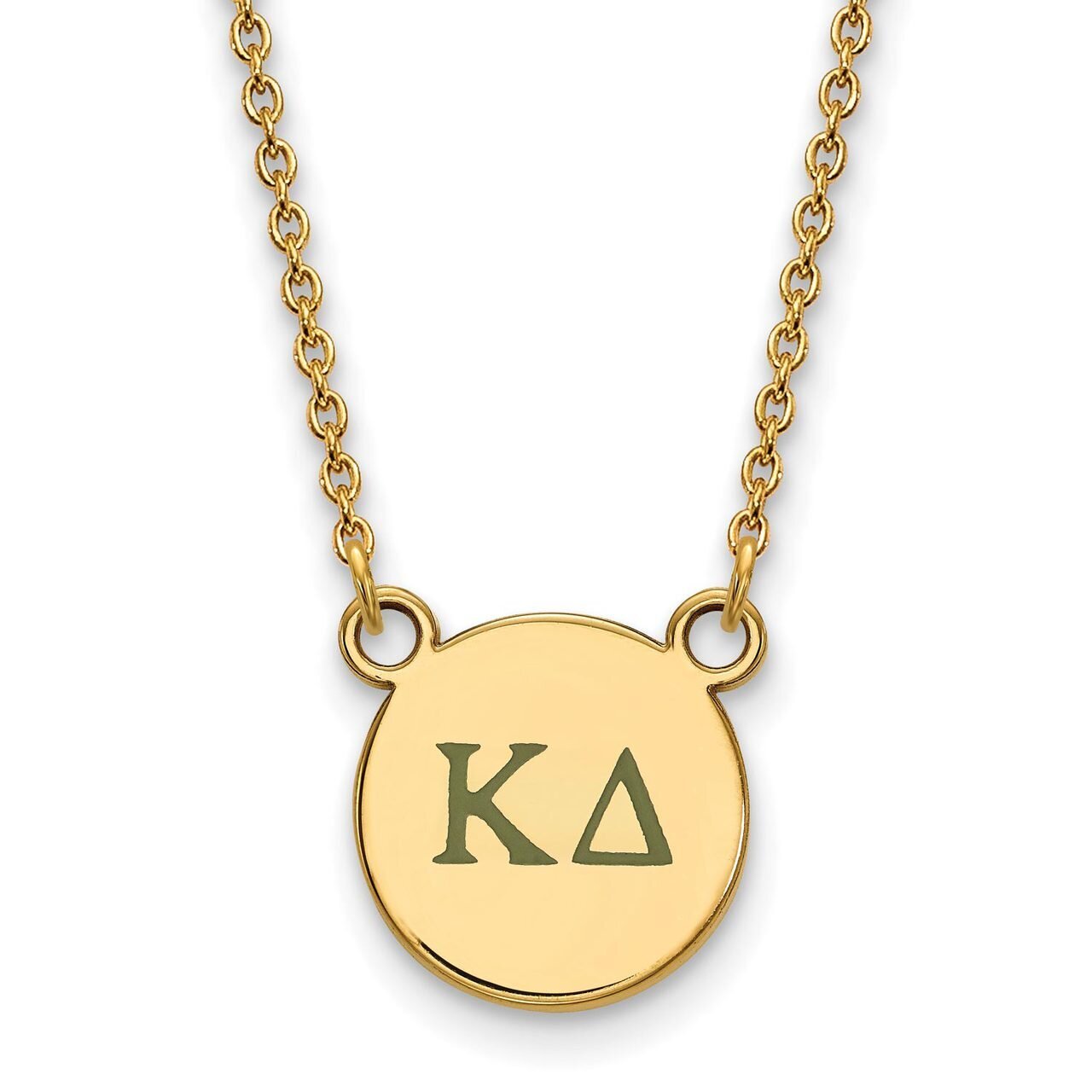 Kappa Delta Extra Small Enameled Pendant with 18 Inch Chain Gold-plated Silver GP027KD-18